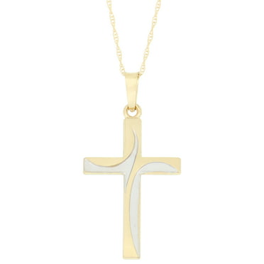 Rose Gold-plated Silver 33mm Cross With Shroud Pendant 